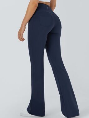 Halara DayStretch High Waisted Pocket Flare Yoga Leggings midnight blue 1X NWT